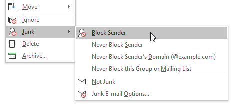 Right-Click To Send To Junk