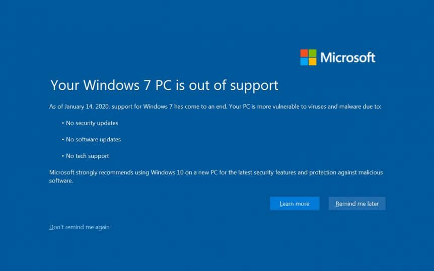 Windows 7 Support Officially Ends Today - I.T. Solutions of South Florida