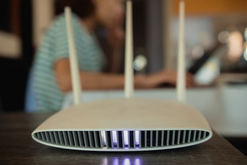 Rogue wireless access point sitting in a coworking space.