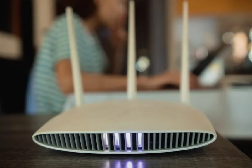 Rogue wireless access point sitting in a coworking space.