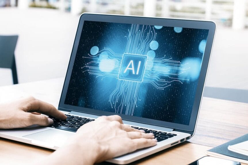 Laptop running AI by cybercriminals.