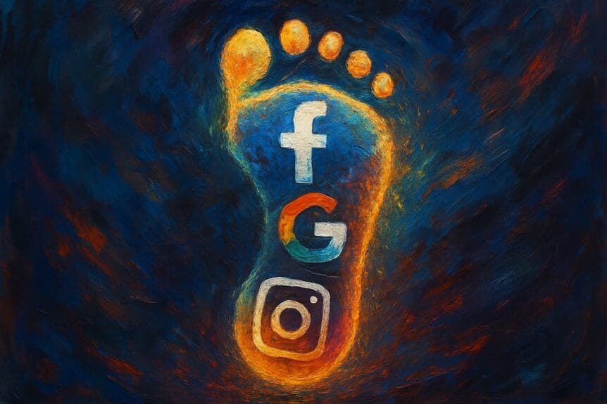 Footprint with business logos in it.