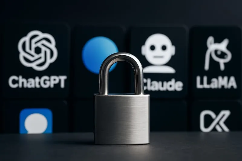 A padlock in front of common LLM chatbots