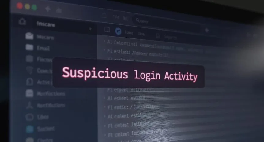 Alert that says "suspicious login activity"