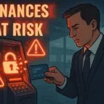 man about to insert credit card into compromised terminal.