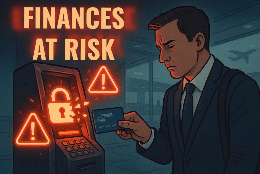 man about to insert credit card into compromised terminal.