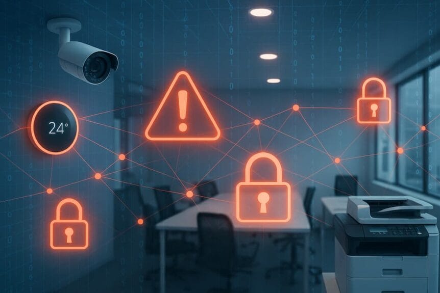 modern office with many IoT devices.